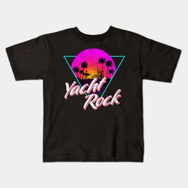 Yacht Rock Party Boat Drinking Beach Design Kids T-Shirt by Vector Deluxe